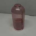 GAXmi Makeup Brush Holder with Lid Cosmetic Tools Organizer 360 Rotating Waterproof Dustproof Beauty Brushes Storage for Vanity, Pink-Purple