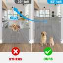 Reinforced 52" Extra Tall Pet Gate for Doorway, Jump-Resistant & Prevent Crawling Underneath Retractable Dog Gates Indoor, 0-55" W Retractable Baby Gate for Doorway, Safety Extra Tall Cat Gate, Gray