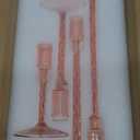 Hewory Glass Taper Candle Holders: 4 Pcs Pink Vintage Candlestick Holders Tall Candle Sticks Holder Decor, Glass Candle Holder for Table Centerpiece Wedding Christmas Advent Holiday Party Decorations