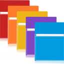 Magnetic Pocket 5 Pack  Self-Adhesive Magnetic Storage Pouch for Documents, Notes & Tools, Strong Magnet Backing for Fridge, Whiteboards, and Metal Surfaces (Assorted Colors 5Pcs)