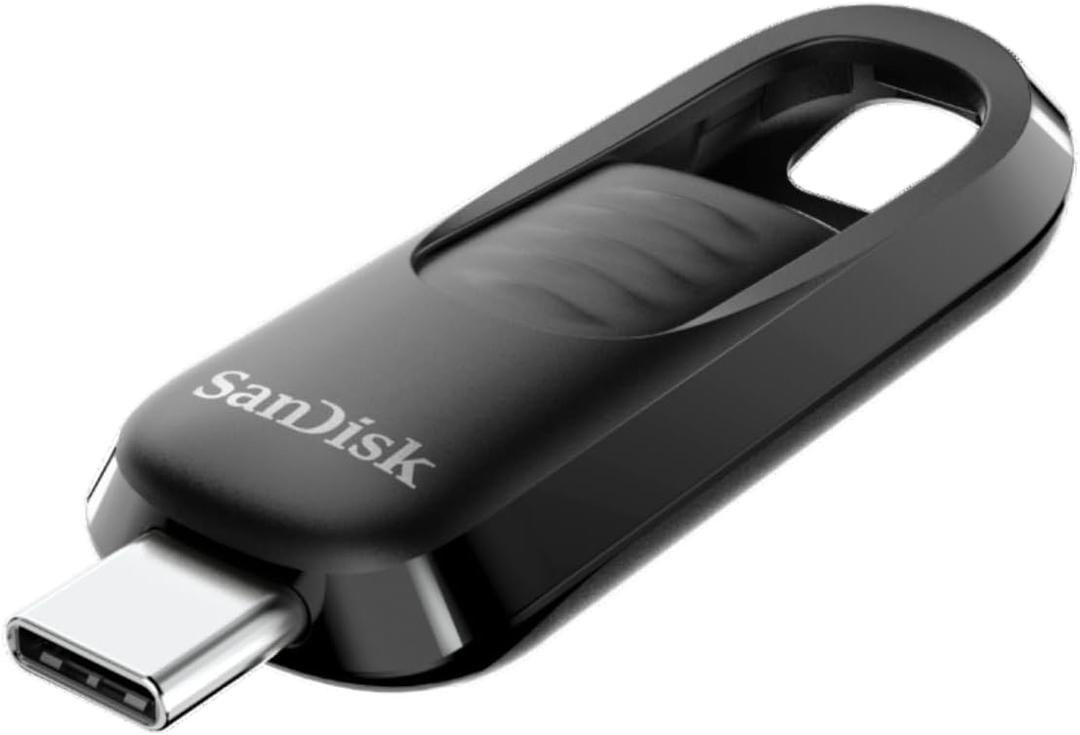 SANDISK 64GB Ultra Slider USB Type-C Flash Drive - Up to 300MB/s, USB 3.2 Gen 1, Retractable Connector - SDCZ480-064G-G46