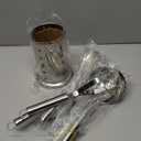 Berglander Cooking Utensil Set 8 Piece, Stainless Steel Kitchen Tool Set with Stand,Cooking Utensils, Slotted Tuner, Ladle, Skimmer, Serving Spoon, Pasta Server,Potato Maseher, Egg Whisk. 8 Pieces