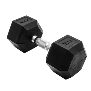 CAP 30lb Rubber Coated Hex Dumbbell, Comfort Grip, Free Weights, Pair