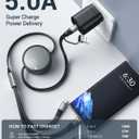 CAFELE 100W Multi Charging Cable, 6-in-1 Retractable USB C/A Cable, 5A Fast Charger Cord for Multiple Devices with Type C/L/Micro Ports for Phone 17 16 15 14 Pro Max, S24/S23, MBook, Pad (4.3ft)
