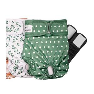 Pet Parents® Washable Dog Diapers (2pack) + Extendrs® of Durable Doggie Diapers, Premium Dog Diapers Female (Small, Daisy)