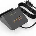 WUKUR 25W USB Charging Station 4 Ports 2 USB-A 2 USB-C Multiple USB Charger Night Stand Station for Multiple Devices for Phone MacBook Tablet Smartphone, Black(ETL Listed, 5.9Ft Extension Cord)