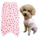 Dog’s Recovery Suit Post Surgery Shirt for Puppy, Wound Protective Clothes for Little Animals(Pink Stars-l), L