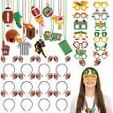 Kenning 36 Pcs Football Party Decorations Football Photo Props 12 Footballs Beaded Necklaces 12 Headbands 12 Touchdown Paper Glasses Accessories for Sport Footballs Birthday Party Favors Supplies