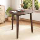 Merax Modern Triangular Side Table, Space-Saving 36 inch Wood Accent Table for Living Room, Bedroom, Solid Rubber Wood & MDF, Brown