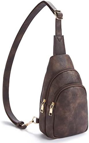 Telena Crossbody Bags for Women Leather Cross Body Sling Bag for Woman Travel, Coffee