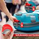 Sanwuta 8 Pcs Luggage Handle Wrap Tags Neoprene Suitcases Handle Wraps Silicone Luggage Identifiers Travel(Red)