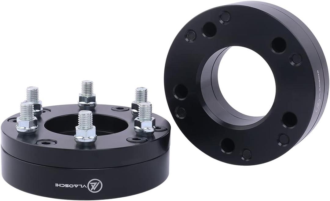 Black Forged 5x4.5 to 6x5.5 Wheel Adapters 2 Inch with 14x1.5 Studs Compatible with Jeep Ford-Dodge-Honda-Toyota-Lexus 5 to 6 Lug Wheel Adapter (Adapt 6x139.7 Rim on 5x114.3 Car) - Pack of 2