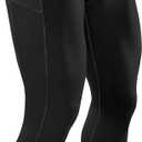 Runhit Mens Compression Pants Running Tights Pockets Sports Leggings Spandex Workout Cycling Athletic Thermal Black Large