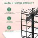 MODOWEY Rotating Jewelry Holder Organizer Stand, 250 Hole and Groove Stud Dangle Earring Display Metal Rack, 10 Hook Necklace Tree for Bracelet Ring Storage, Compact Multi-Use Tower for Women, Black