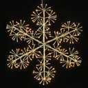 Hanging Christmas Snowflake Lights, 30 Large Golden Snowflake with 240 Warm White LEDs Twinkle for Indoor Outdoor Decorations