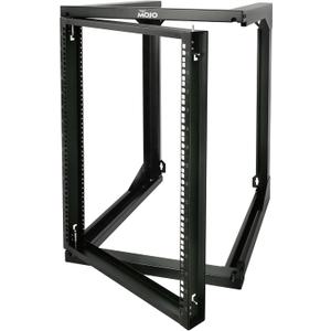 Tecmojo 15U Wall Mount Server Rack, Open Frame Network Rack for 19" Computer/AV/Data/IT/Media Equipment, 24" Depth, 16" Apart Mounting Holes, Swing Gate, Square and Tapped Holes