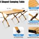 Rollingsurfer Folding Camping Table, Lightweight Roll-Up Table Aluminum Low Portable Picnic Table with Easy Carrying Bag for Outdoor, Beach, Picnic, Backyards, BBQ and Party, 45.2"L x 23.6"W x 17.3"H