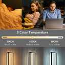 EDISHINE Modern LED Table Lamp, 750LM Stepless Dimmable Bedside Lamp, 3 Color Temperature, Switch Control Nightstand Lamp for Living Room Bedroom, Dual-Frame Rectangle, Angle Adjustable