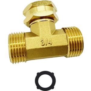 3/4 GHT Threaded Brass Swivel Pipe Fitting Tee T 3-way 3/4" GHT Male  3/4" GHT Female  3/4" GHT Male Adapter