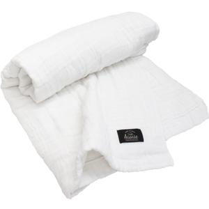 HIORIE Japanese Blanket, 8-Layered Gauze Twin Size, 100% Cotton, Lightweight Soft Breathable Blanket, All Season, Machine Washable, White, 58x79inches