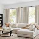 NICETOWN 100% Blackout Plaid Curtains 90 inches Long for Bedroom, Rod Pocket & Back Tab Brighton Windowpane Pattern Window Treatments for Living Room, Taupe, W52 x L90, 2 Panels