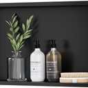 Neodrain Shower Niche, Insert Bathroom Storage Shower Shelf, Stainless Steel Recessed Wall Niche No Tiled Recessed Cabinet Waterproof for Shower Storage(Matte Black,24"x12")