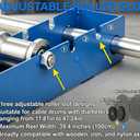 3 Ton Heavy Duty Cable Drum Roller Stand, Wire Spool Dispenser Caddy | 6600 lbs capacity, built-in loading ramps, 3-position adjustable slots for 12-47" spools, smooth steel rollers, easy setup