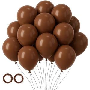 Voircoloria 105pcs Brown Balloons 12inch Party Latex Balloons for Boys Girls Birthday Baby Shower Gender Reveal Wedding Sunflower Party Decorations