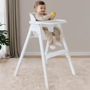 Fodoss 4 in 1 Foldable High Chairs for Babies and Toddlers with Waterproof Cushion, Easy to Clean Baby Chair for Eating, Feeding Chair (White)