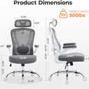 Ergonomic Office Chair, Mesh Office Desk Chair, Grey, 1 Pack