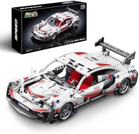 Nueris 1:18 Technic Super Sports Cars Model Sets - 455 PCS Black Gold MOC Building Block Car Raceing Engineering Toys - Gift Idea for Adults Boys Girls for Play and Display Collection