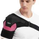 Shoulder Brace for Rotator Cuff, Tendonitis, Dislocation, Shoulder Pain Relief, Adjustable Arm Sling Shoulder Support Fit Sleeve Wrap for Men & Women Pink S-M