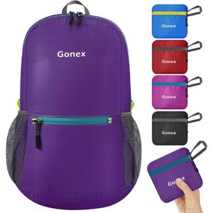 Gonex Ultra Lightweight Packable Backpack 20L Daypack Handy Foldable Camping Outdoor Travel Cycling Backpacking (Purple)