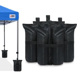 ABCCANOPY Canopy Weights 185 LBS Tent Sand Bags,4-Pack Black(No Sand)