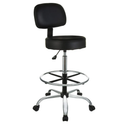 AmazonBasics Multi-Purpose Adjustable Drafting Spa Bar Stool with Foot Rest and Wheels - Black
