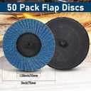 50 Pcs 3 Inch Flap Discs 60 Grit T27 Flap Sanding Disc High Density Zirconia Grinding Wheels Sanding Disc for Metal Wood Stainless Steel Finishing and Angle Grinder Rust Removal