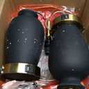 23" Set of 2 Black Ceramic Farmhouse Table Lamp with Ginger Jar Design, Bedside USB Lamps for Living Room,Dining Room,Bedroom,Office,Nightstand,End Table