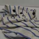 DriftAway Farmhouse Linen Blend Blackout Curtains 84 Inches Long for Bedroom Vertical Striped Printed Linen Curtains Thermal Insulated Lined Treatments for Living Room 1 Panels W52 x L84 Navy