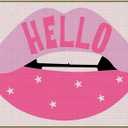 UINHMOP Hello Pink Lips Preppy Decorative Doormat 17 30 Inch,Preppy Welcome Floor Mats,Flat Design Decor for Home Girls Room Dorm Outdoors Indoor Entryway,Teen Girls Gifts