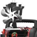 Sckee Wood Stove Fan, Heat Powered Fireplace Fan with Bracket Compatible for Propane Log Burner Wood Burning Stove Accessory for Camping Outdoor Indoor Use (Grey)