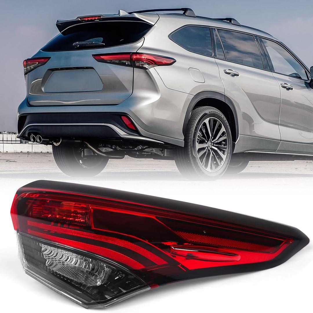 Huray Right Outer Tail Light for Toyota Highlander 2020-2023 Passenger Side Taillight Lamp Assembly Replacement for TO2805156 815500E230