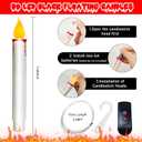 Floating Candles with Remote, 10 PCs Hanging Candles, Flickering Warm Light Flameless Floating LED Candle, Battery Operated Window Taper Candle Set for Halloween Home Party Decoration-White