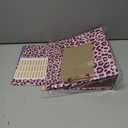 3 Ring Binder 3 Inch, Cute Round Ring Binder with 6 Tab Dividers & Label Stickers, Low Profile Clipboard with Storage, Fashion Binder for School Office Supplies (Pink Leopard)