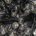 200ft 2-Pack Outdoor String Lights,Dimmable G40 LED String Lights with 104 Shatterproof Clear Bulbs UL Approval Waterproof Globe 1W 2700K Outdoor Lighting for Backyard Porch Cafe Party Wedding Garden (Black Wire)