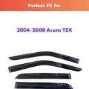 KPY Rain Guards Fit for 2004-2008 Acura TSX, Out-Channel Window Visors Vent Wind Deflectors 4PC, Car Accessories for 04-08 Acura TSX