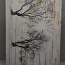 sechars - Rustic Tree Picture Canvas Print Vintage Farmhouse Living Room Decor Rural Countryside Landscape Painting Artwork Framed - 24"x36"