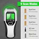 Stud Finder Wall Scanner 5 in 1 Multifunctional Upgraded Smart Wall Scanner, Stud Sensor Beam Detector with Battery for Wood Metal and AC Wire Detection, Comes with HD LCD Display and Audio Alarm