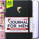 Journal for Men- Undated Daily, Weekly & Monthly Planner with Budget Section | A 12 Month Journey to Increase Productivity & Happiness | Life Organizer & Gratitude Journal - Horizontal Format (DOLPHIN)