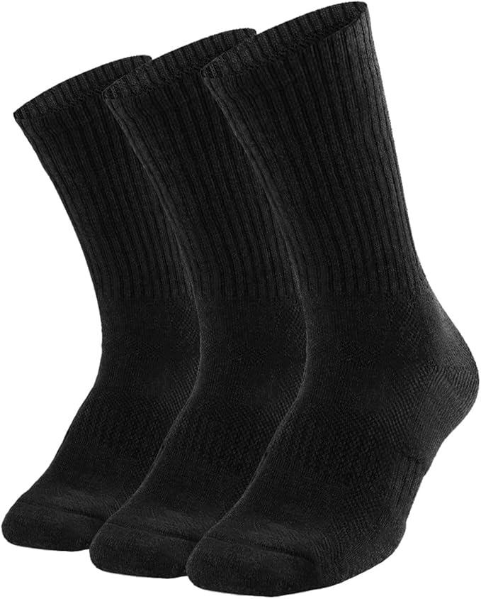 SOX TOWN Unisex Cushioned Crew Training Athletic Socks Men & Women with Combed Cotton Moisture Wicking Breathable Performance
