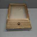 Butizone Shadow Box Frame, 3.2" Deep Shadow Box Display Case with Real Glass and Drawer, Rustic Wood Memory Box for Pictures, Flowers, Memorial, Medals, Wedding Bouquet for Wall or Tabletop, Brown